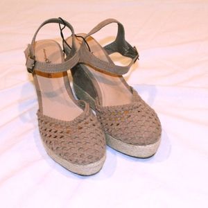 Neutral Strappy Heel Wedges